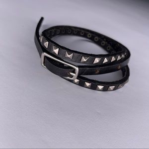 Vintage studded leather belt, detailed